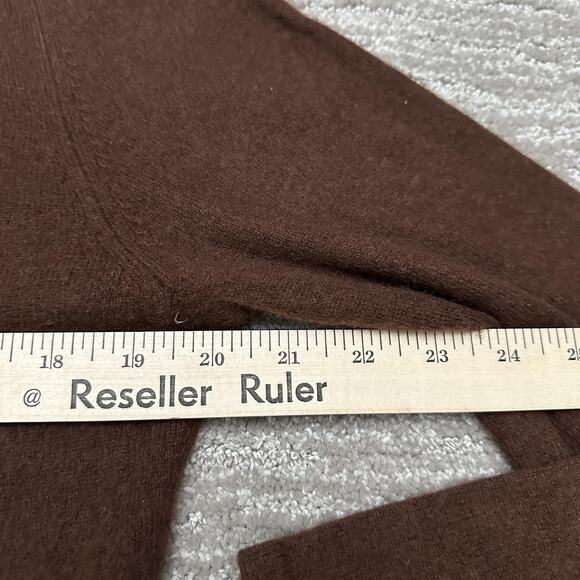 El Daws Cashmere Sweater Womens Large Brown 100% Cashmere V Neck Pullover - Picture 9 of 10